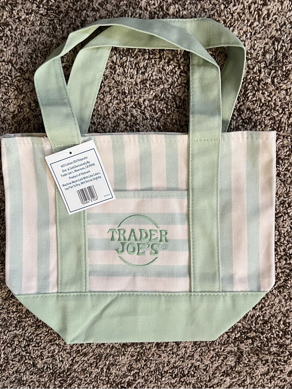 Trader Joe’s full set of striped mini canvas tote bags - Picture 5 of 5